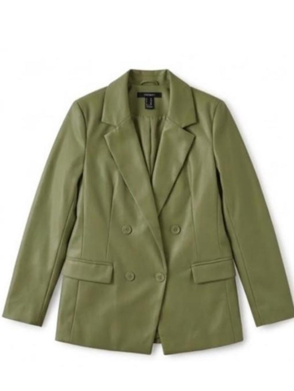 Olive Green Double-Breasted Women's Blazer
